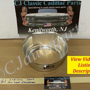 OEM 1961 Cadillac Deville Eldorado Fleetwood FRONT BUMPER TURN SIGNAL BEZEL ESCUTCHEON TRIM #1475503